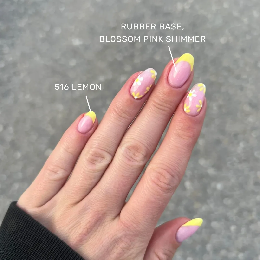 The Gel Collection Rubber Base neglelakk Blossom Pink Shimmer 10ml