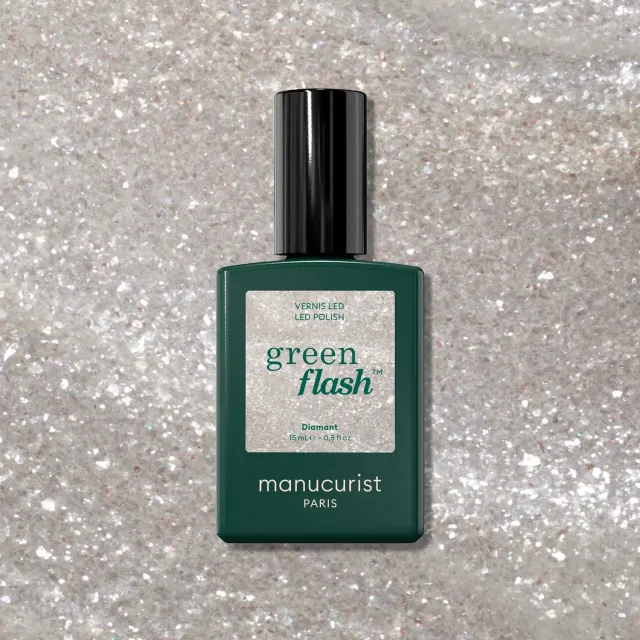 Manucurist Green Flash Diamant neglelakk sølv glitter