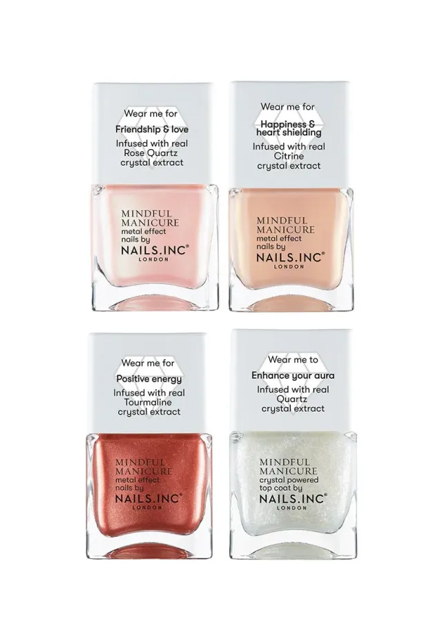 Nails Inc Mindful Manicure neglelakk sett 4-pakn nude
