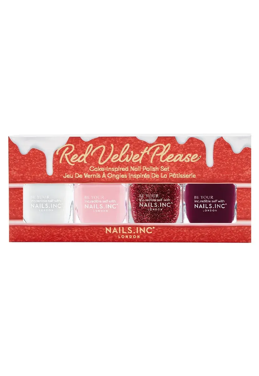 Nails Inc London Red Velvet Please neglelakk 4-pk