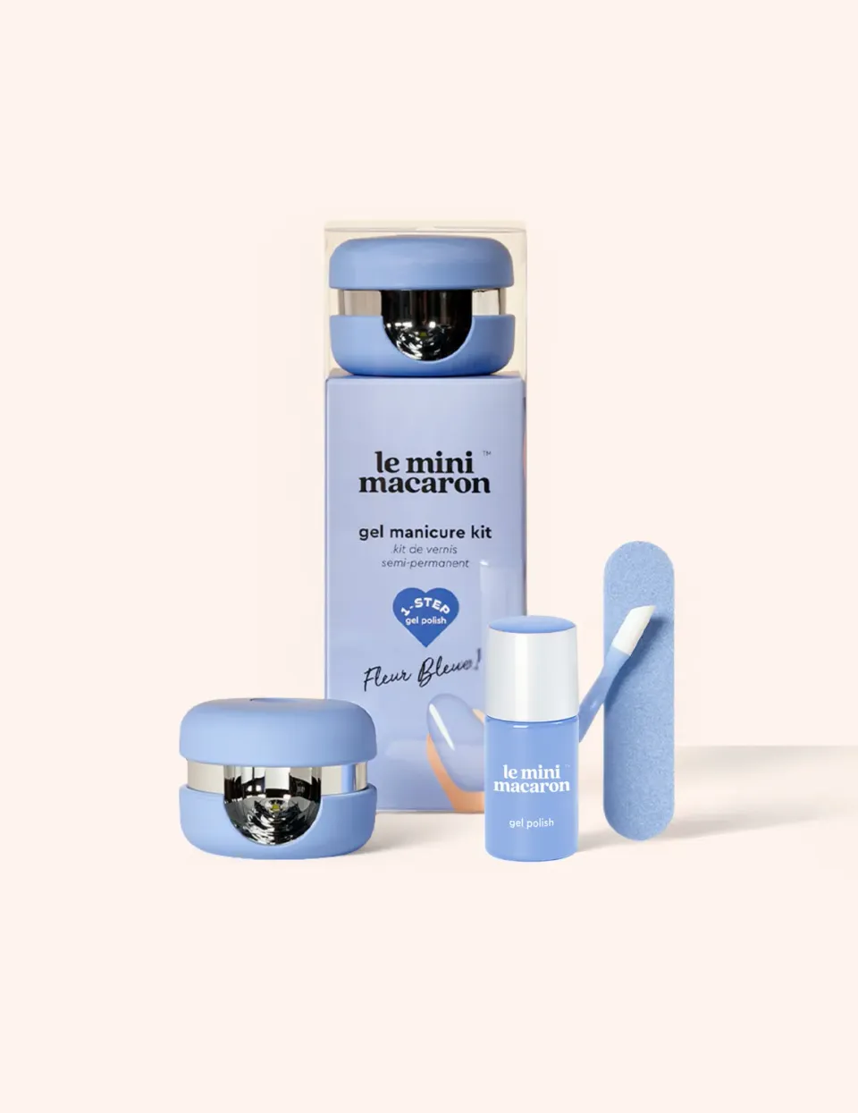 Le Mini Macaron Gel Manikyr Kit Fleur Bleue gellakksett
