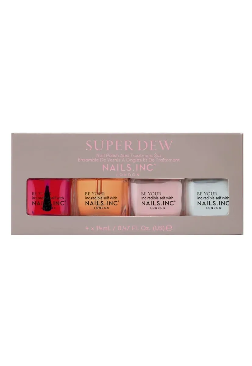 Nails Inc London Super Dew neglelakksett 4-pk fuktgivende glans