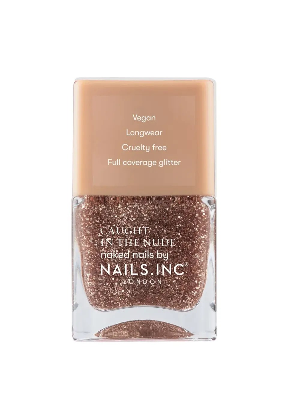 Nails Inc Caught In The Nude Santa Monica Beach neglelakk gullglitter