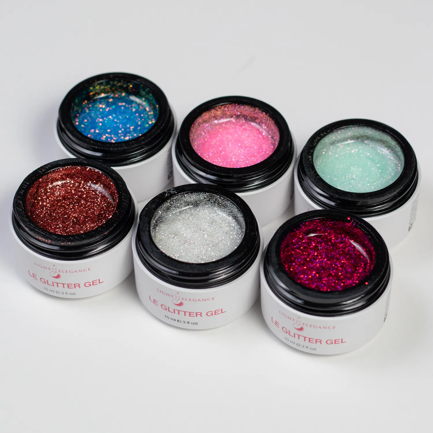 Light Elegance Girls Night In glittergel sett 10 ml 6-pakning