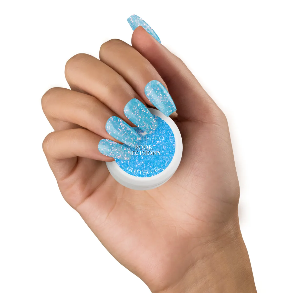 Light Elegance Poor Decisions glitter gel 10 ml blå rosa