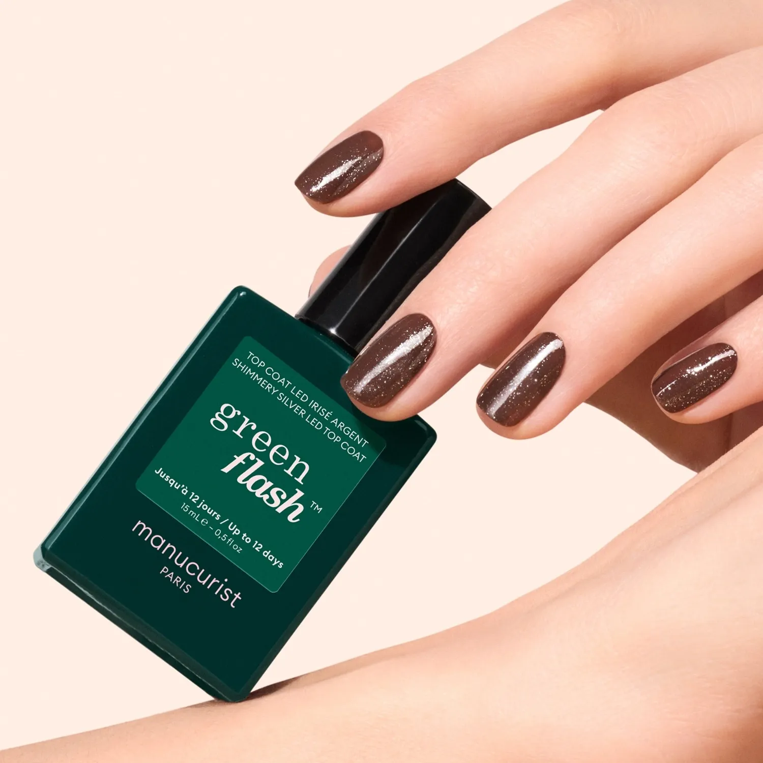 Manucurist Green Flash Glitter Top Coat gel gull