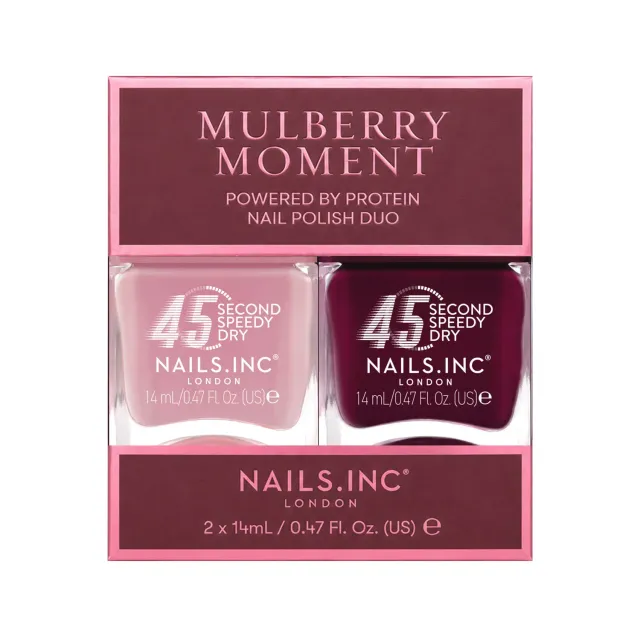 Nails Inc London 45 Second Mulberry Moment neglelakk duo