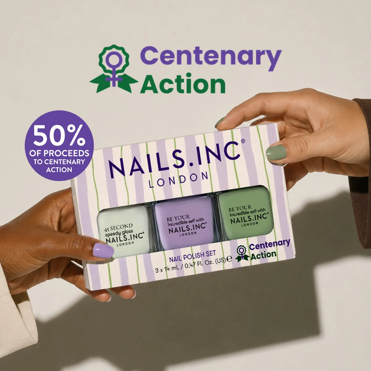 Nails Inc London Suffragette Stripes neglelakksett