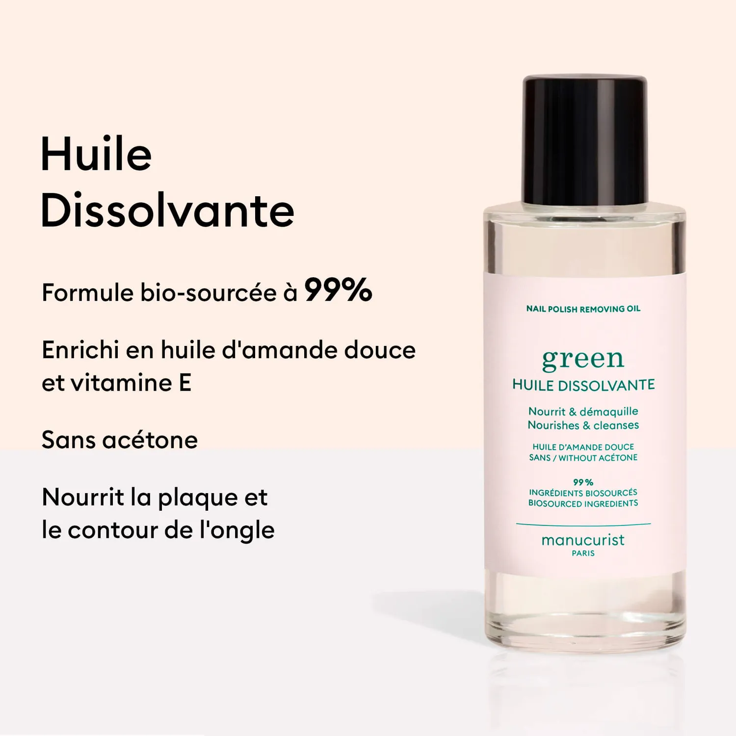 Manucurist Green neglelakkfjerner olje 100 ml mild