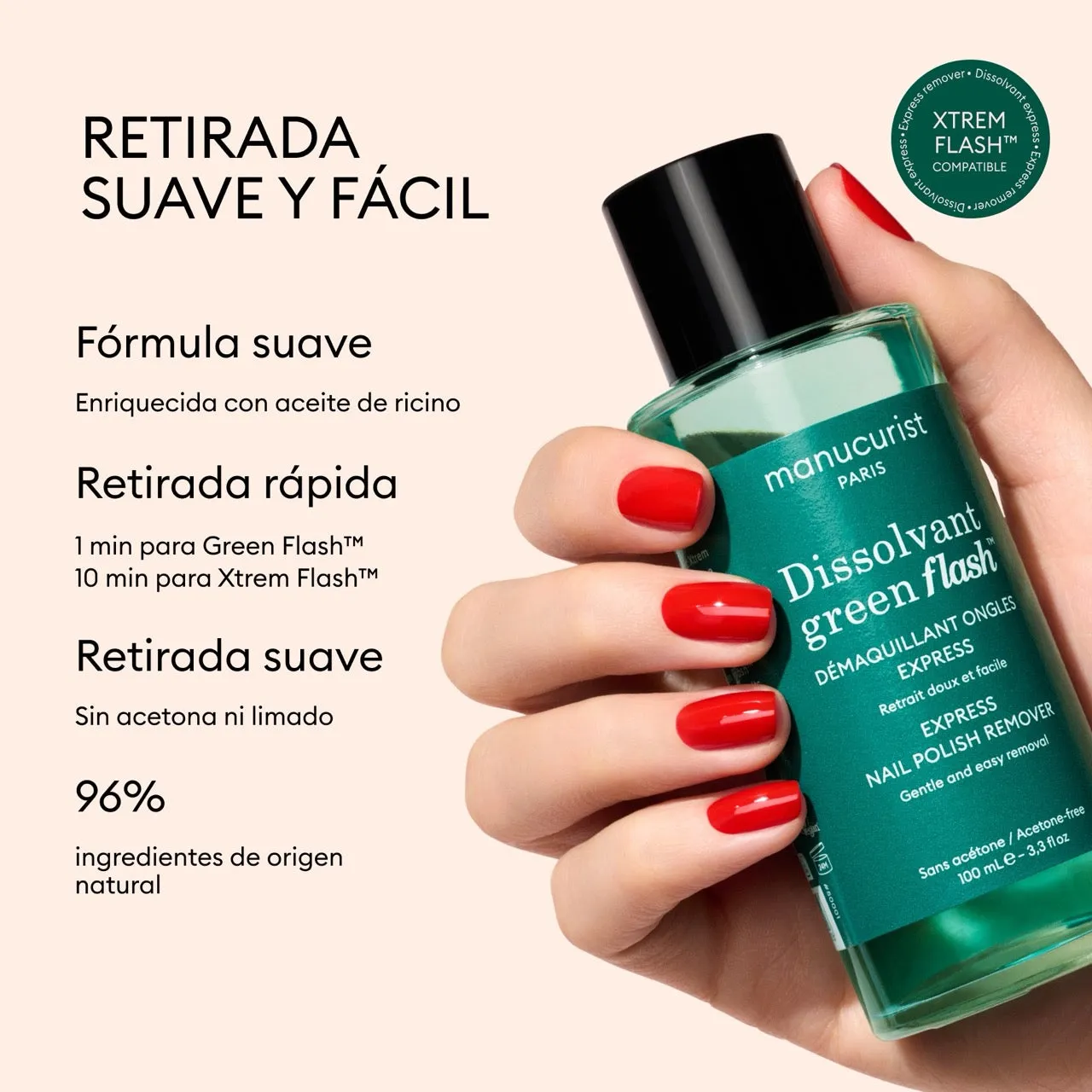 Manucurist Green Flash neglelakkfjerner 100 ml acetonfri