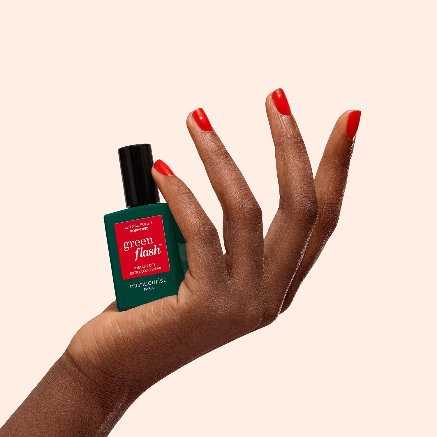 Manucurist Green Flash Poppy Red gel neglelakk oransjerød