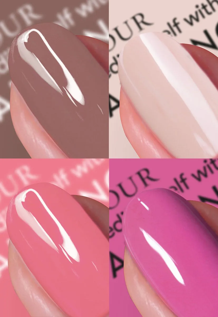 Nails Inc Purrfect Nails neglelakk 4-pakning krem