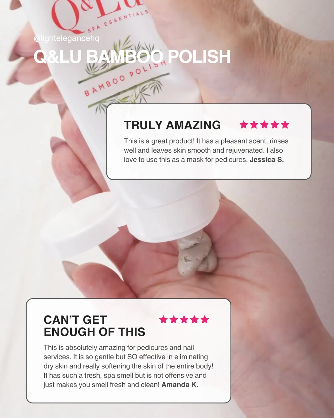 Light Elegance Q&Lu Bamboo Polish skrubb 8 oz lavendel