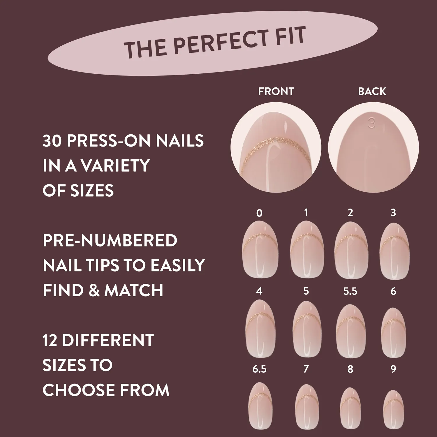 Nails Inc London Sabrina Gold French press-on negler