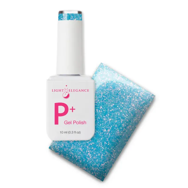 Light Elegance P+ Poor Decisions glitter gellakk 10 ml blå