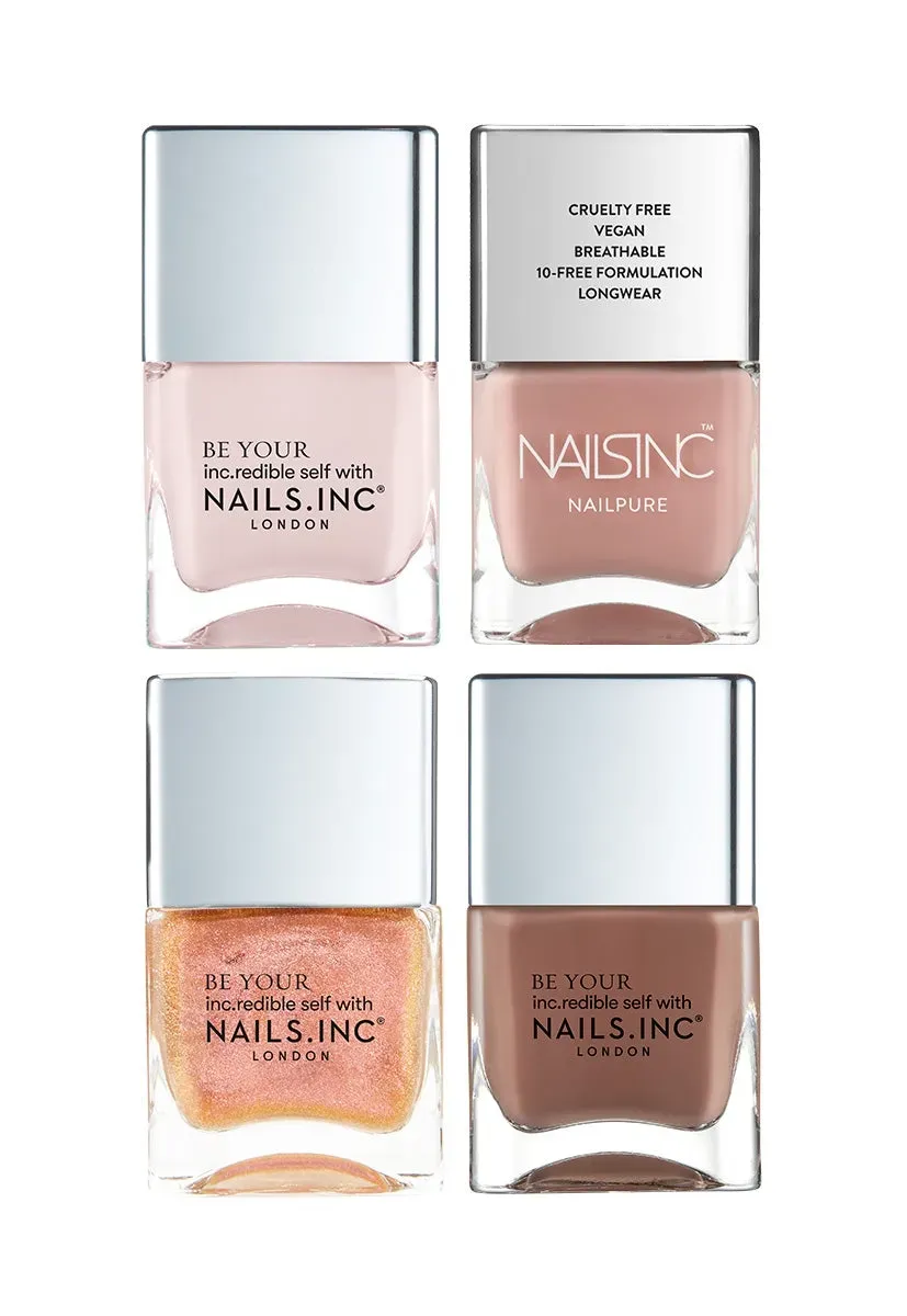 Nails Inc Better Bronzed 4-pakning neglelakk bronse