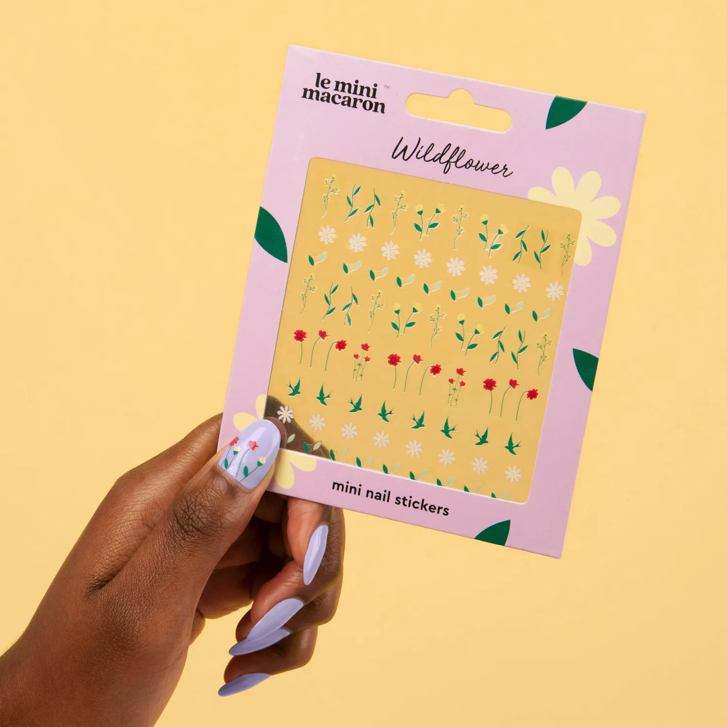 Le Mini Macaron Wildflower negleklistremerker 1 ark blomster