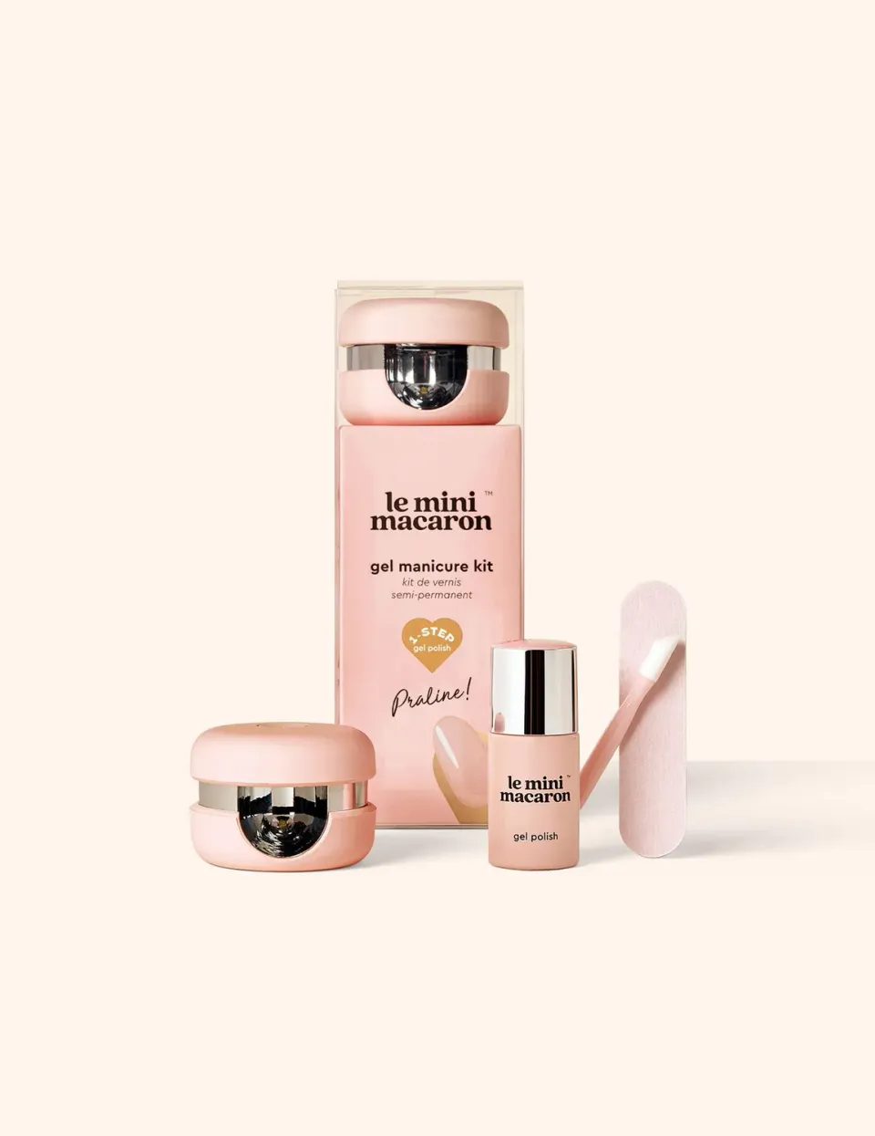 Le Mini Macaron Gel Manikyr Kit Praline gellakksett