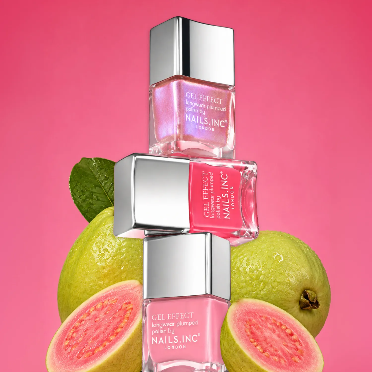 Nails Inc Gel Effect Guava Goddess pedikyrsett 8-pk gelglans