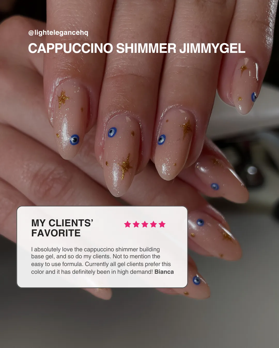 Light Elegance JimmyGel Cappuccino Shimmer byggelakk brun shimmer