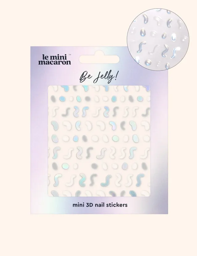 Le Mini Macaron Be Jelly negleklistremerker sølv