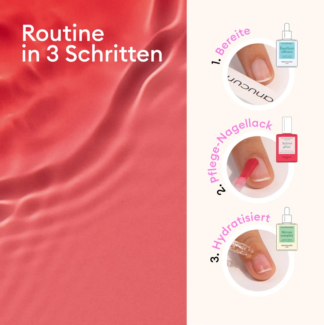 Manucurist Active Manicure Kit neglesett 3 pleielakk glans