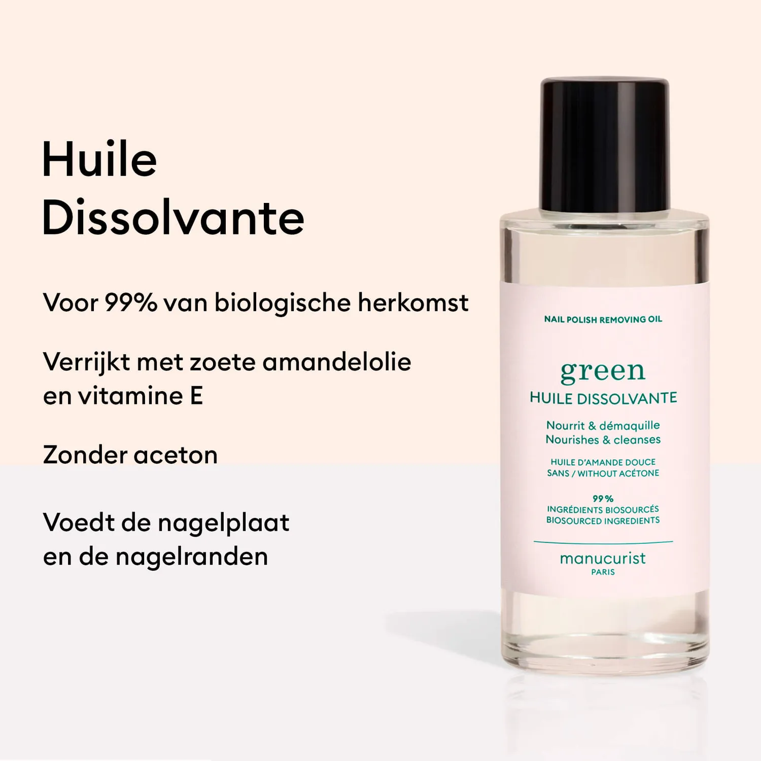 Manucurist Green neglelakkfjerner olje 100 ml mild