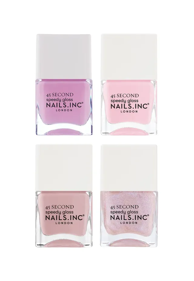 Nails Inc London Powdered Pink neglelakk 4-pk hurtigtørkende