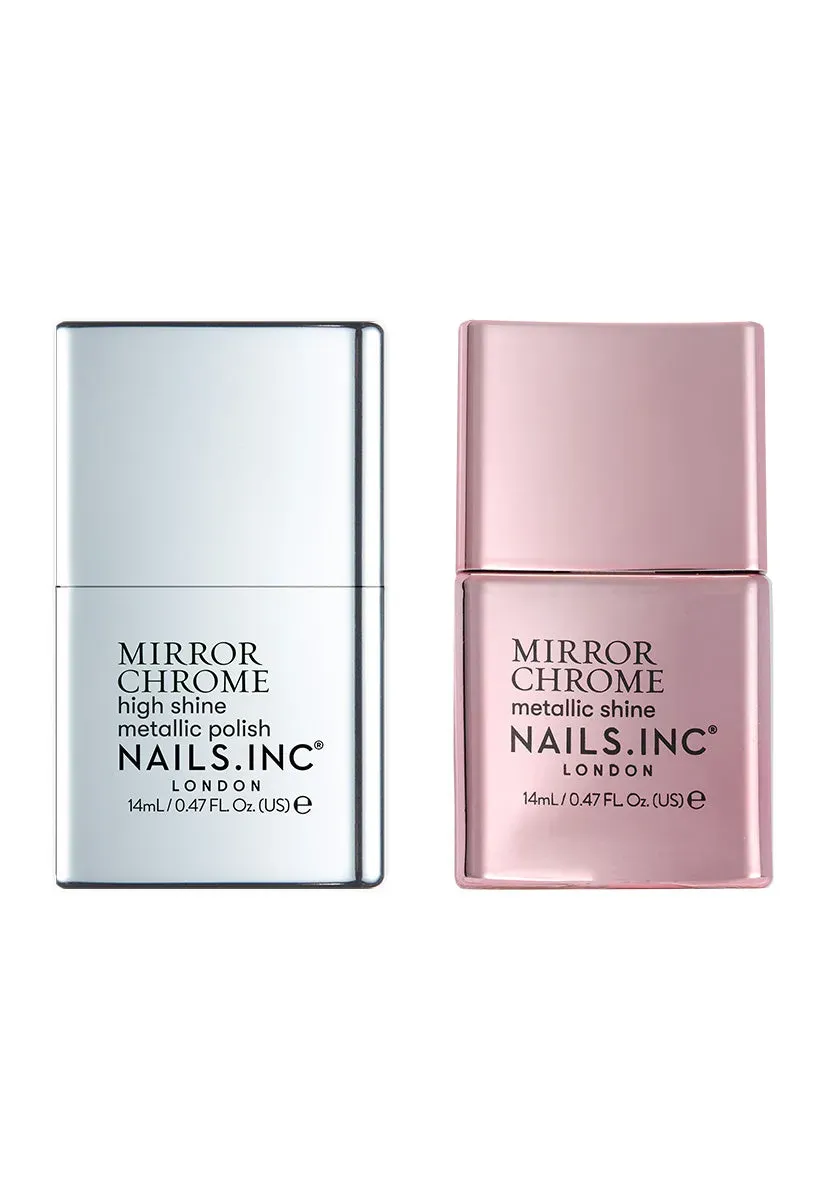 Nails Inc Mirror Chrome Duo neglelakksett kromglans