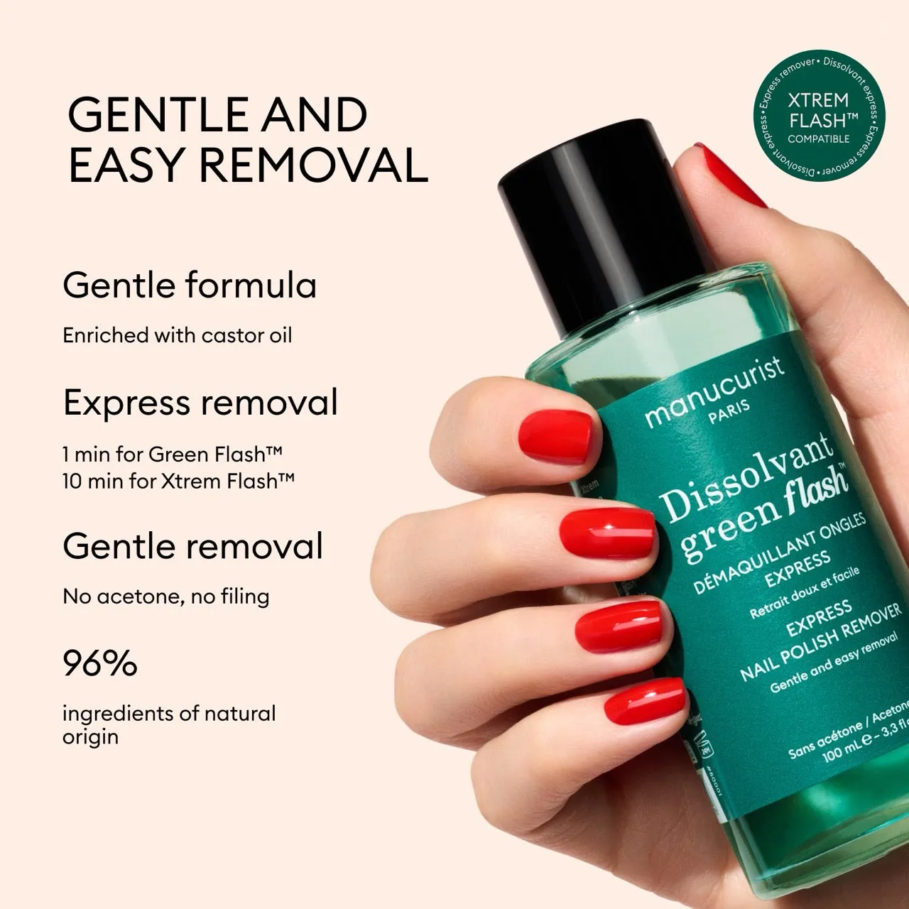 Manucurist Green Flash neglelakkfjerner 100 ml acetonfri