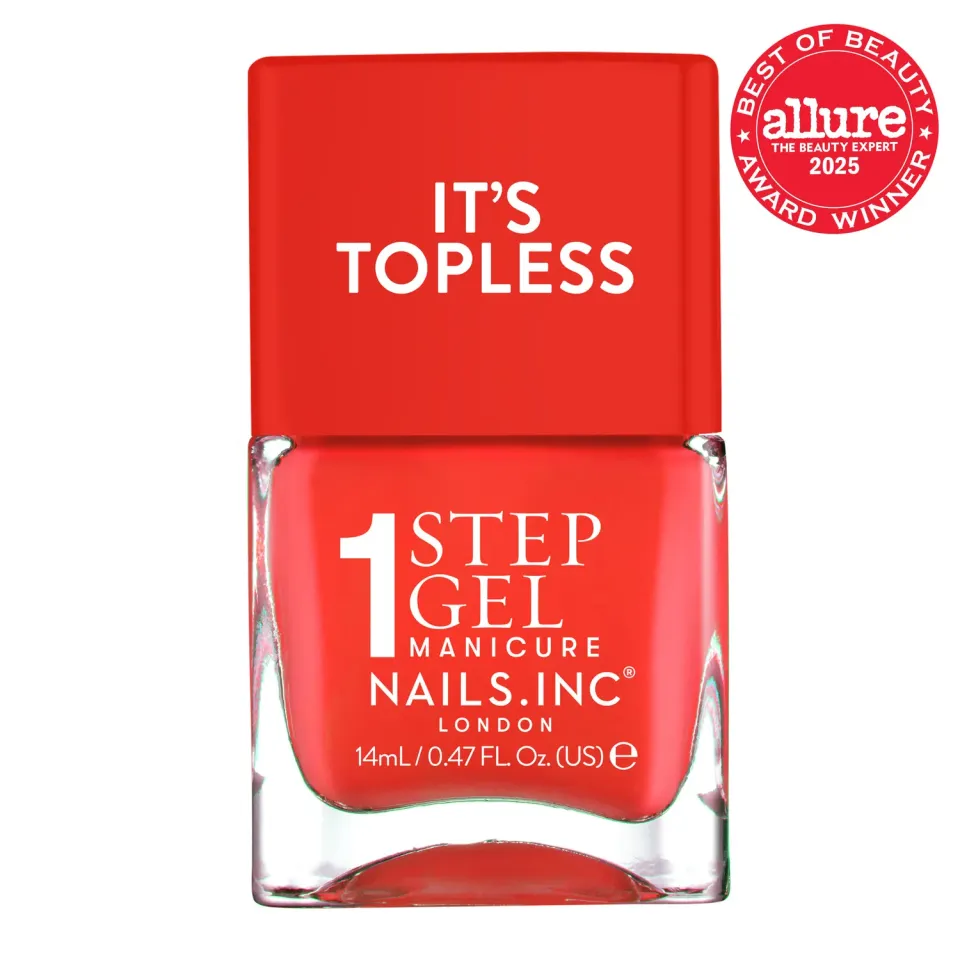 Nails Inc It's Topless Jennifer neglelakk rød 1-step