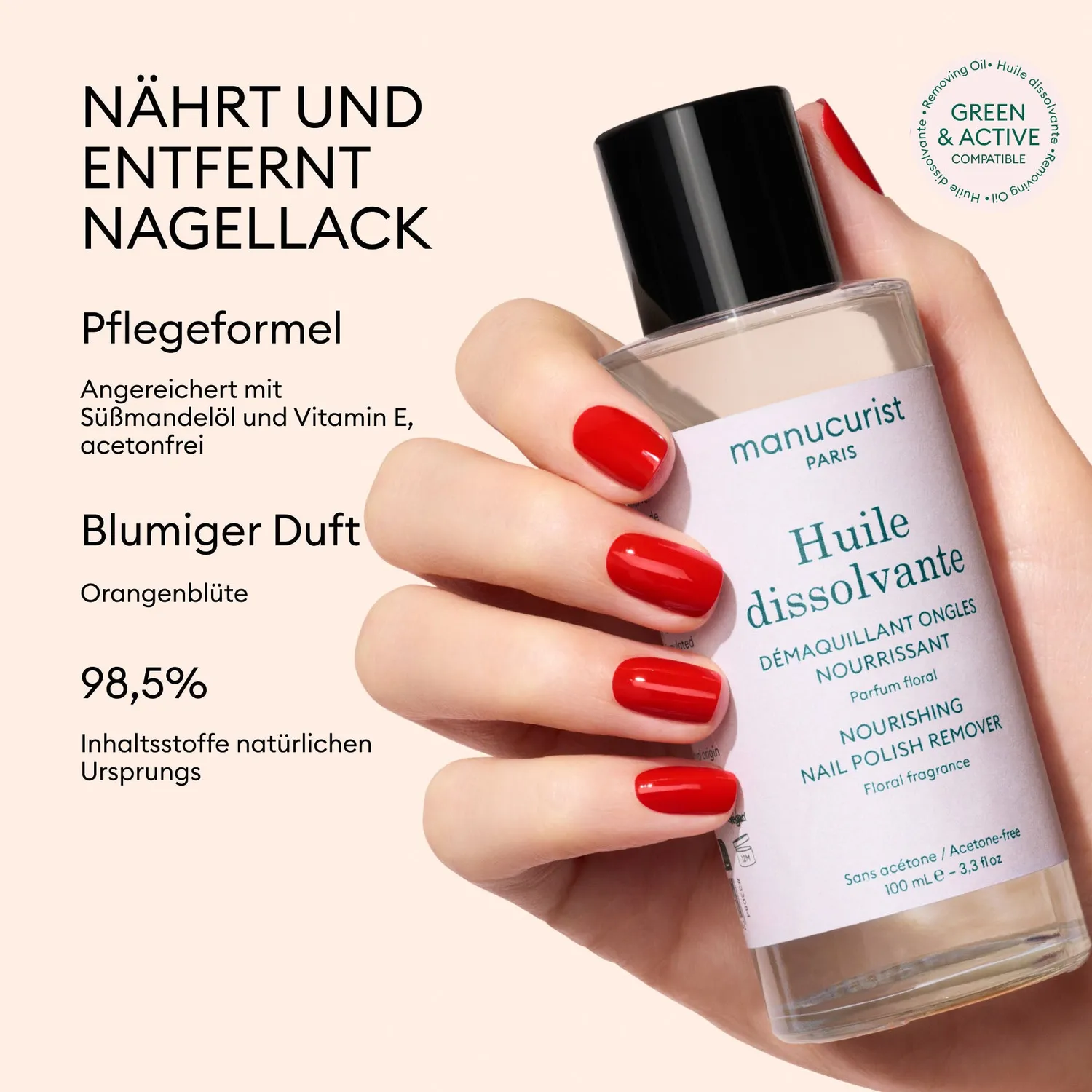 Manucurist Green neglelakkfjerner olje 100 ml