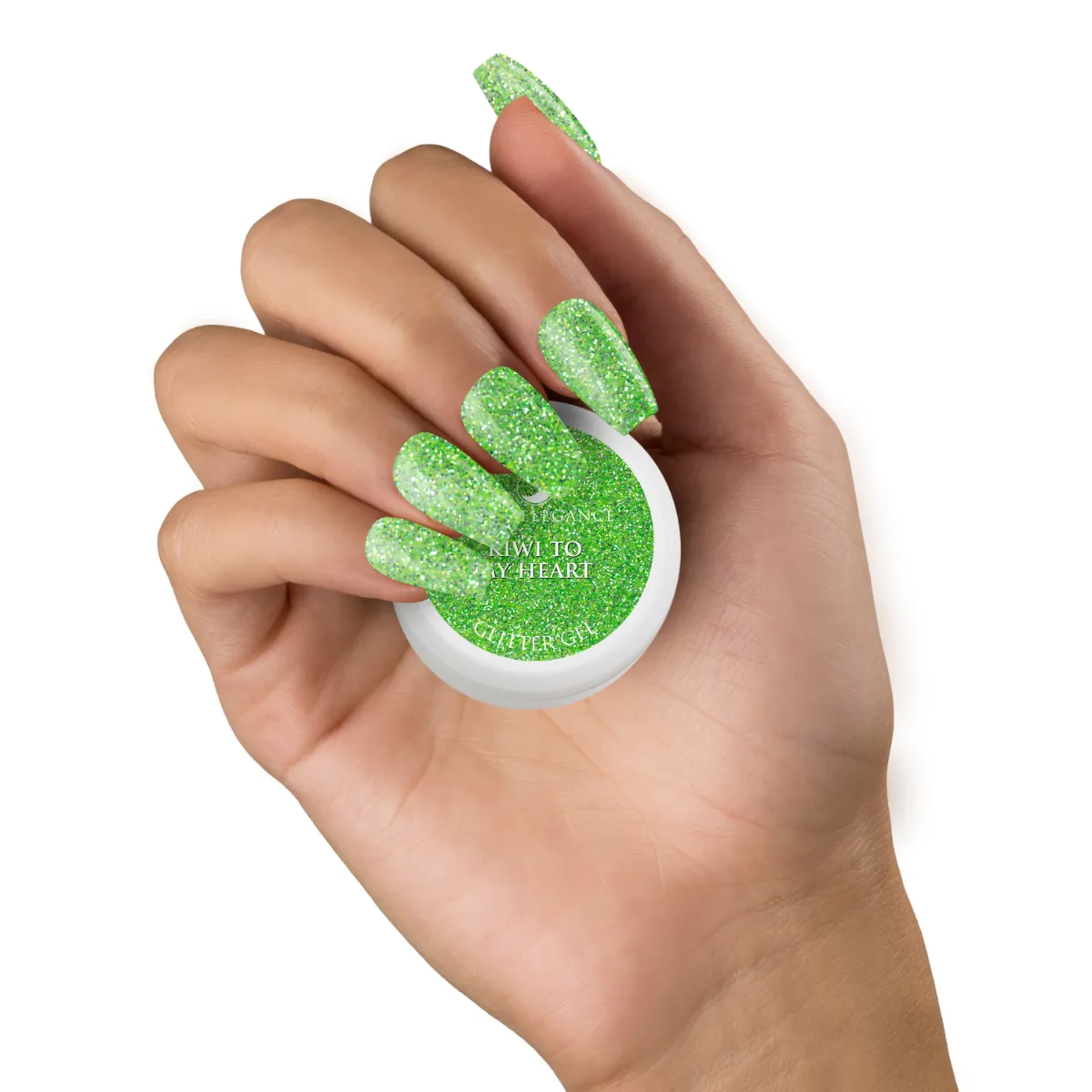 Light Elegance Kiwi to My Heart glittergel 10 ml limegrønn