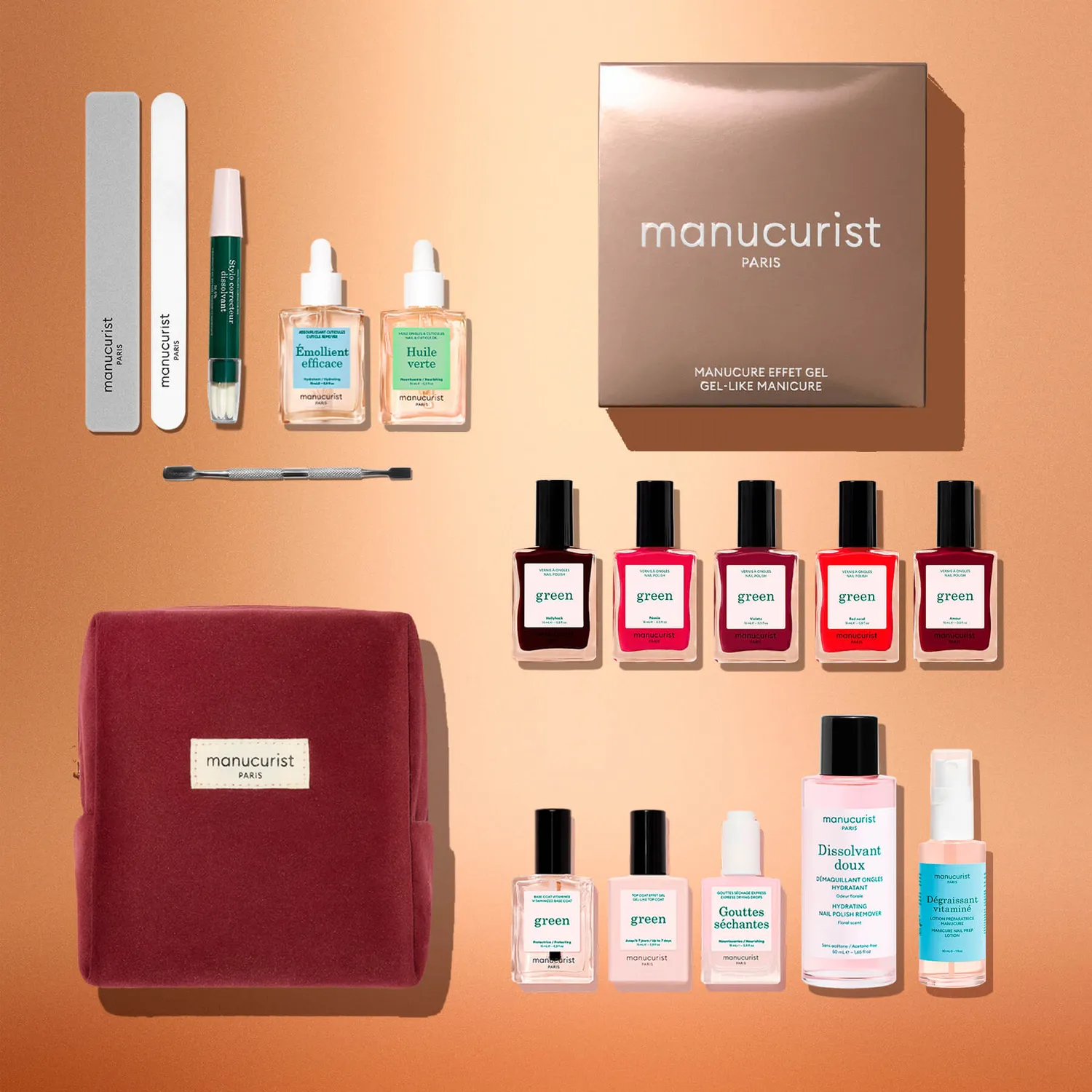 Manucurist Green Super Addict Pouch neglelakksett gavesett 7 dager