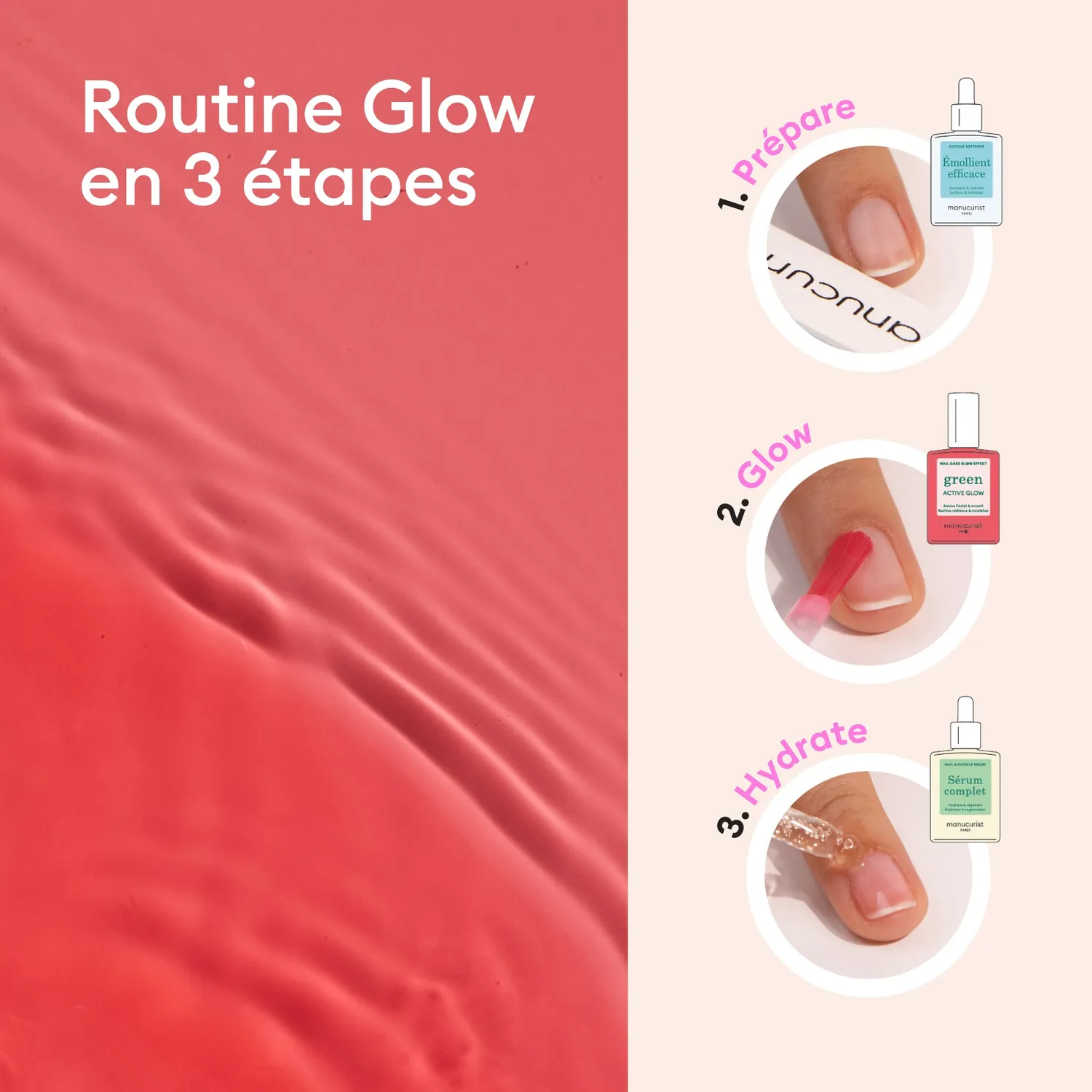 Manucurist Active Glow Raspberry manikyrsett rosaglød