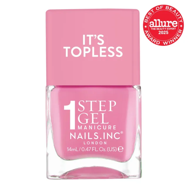 Nails Inc Its Topless Miley neglelakk rosa 1-step gel