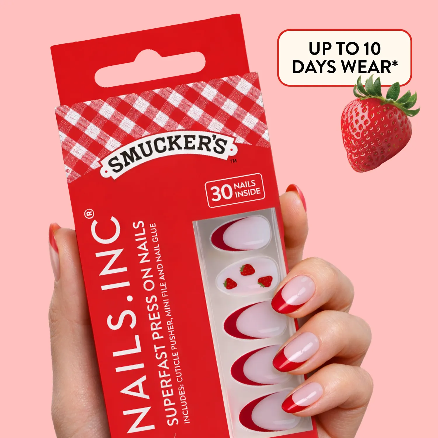 Nails Inc Strawberry Picked French Tip løsnegler