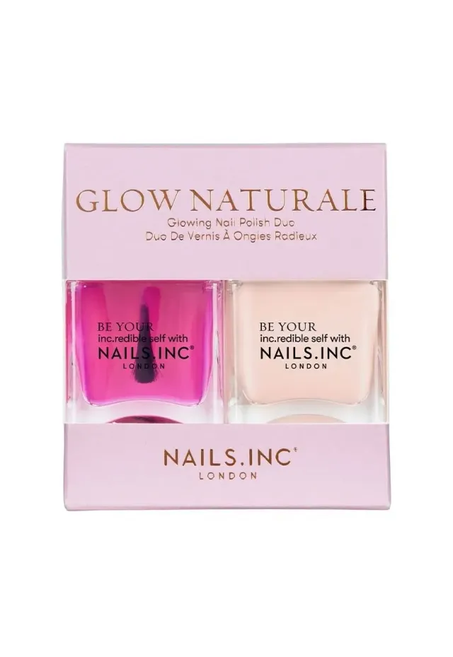 Nails Inc Glow Naturale neglelakkduo 2-pk rosa gloss