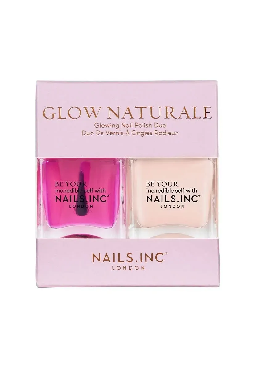 Nails Inc Glow Naturale neglelakkduo 2-pk rosa gloss