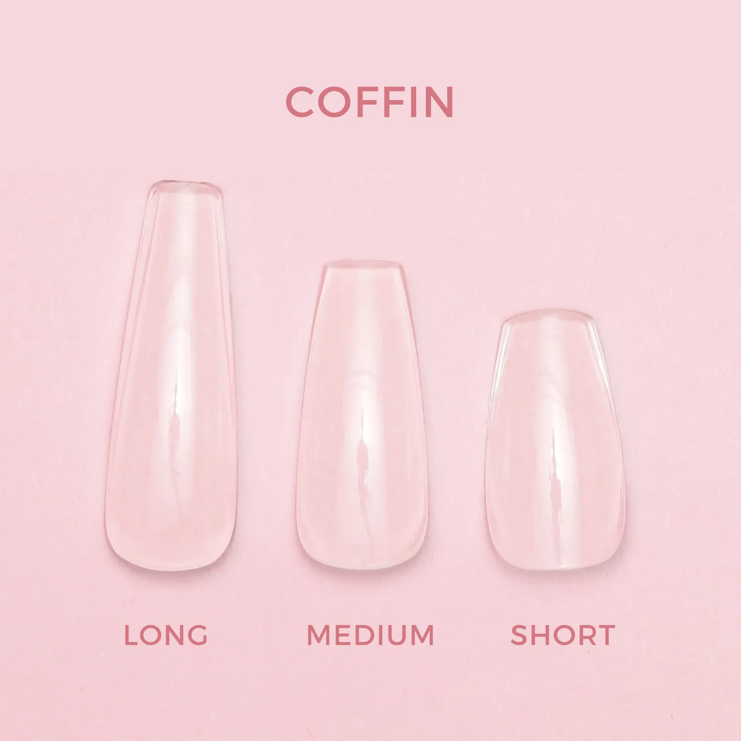 The Gel Collection Coffin Short press-on negler 600 stk holdbare