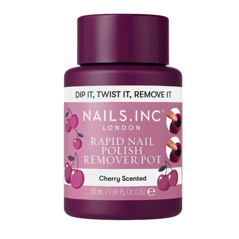 Nails Inc Cherry neglelakkfjerner potte med kirsebærduft