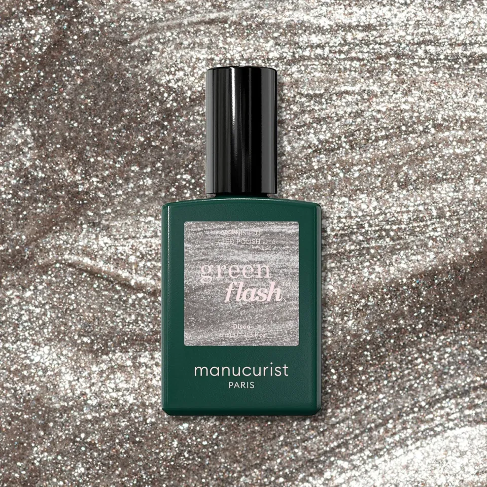 Manucurist Green Flash Disco gel-lakk sølv glitter