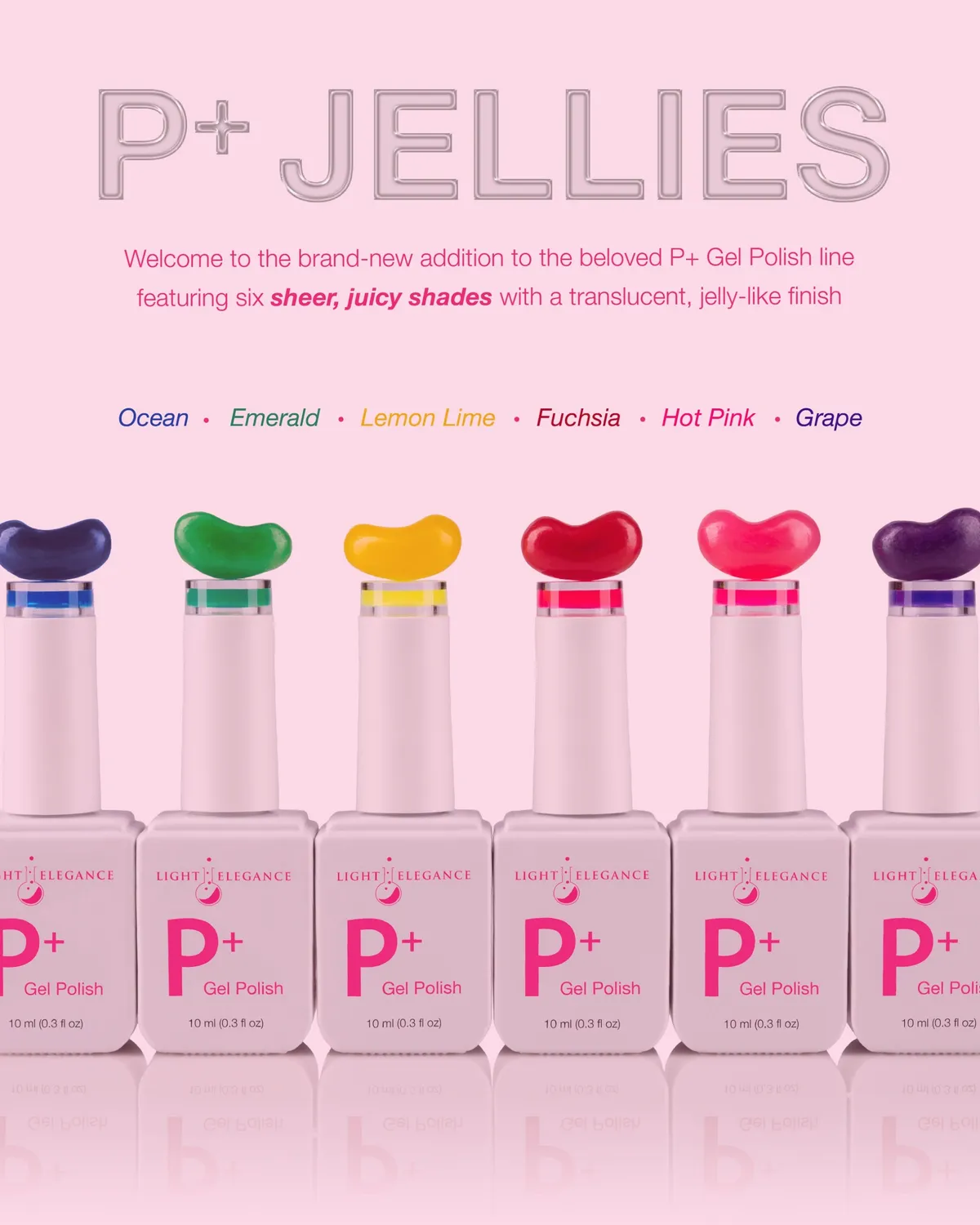 Light Elegance P+ Jellies gel polish bundle 6x10 ml