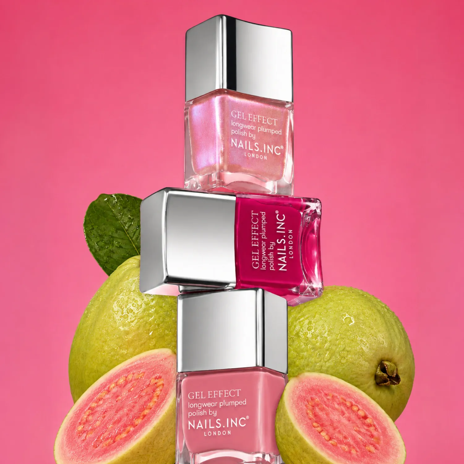 Nails Inc Guava Glow geleffekt neglelakksett 6 stk