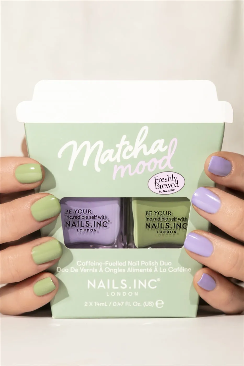 Nails Inc London Matcha Mood neglelakk duo grønn 2-pk