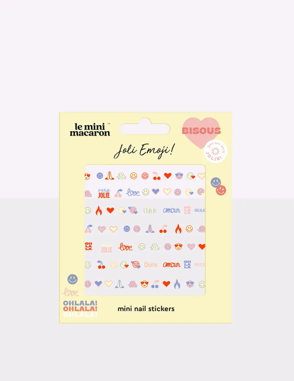 Le Mini Macaron Joli Emoji negleklistremerker 1 ark