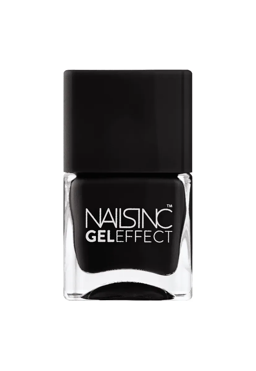 Nails Inc Black Taxi neglelakk gel-effekt svart