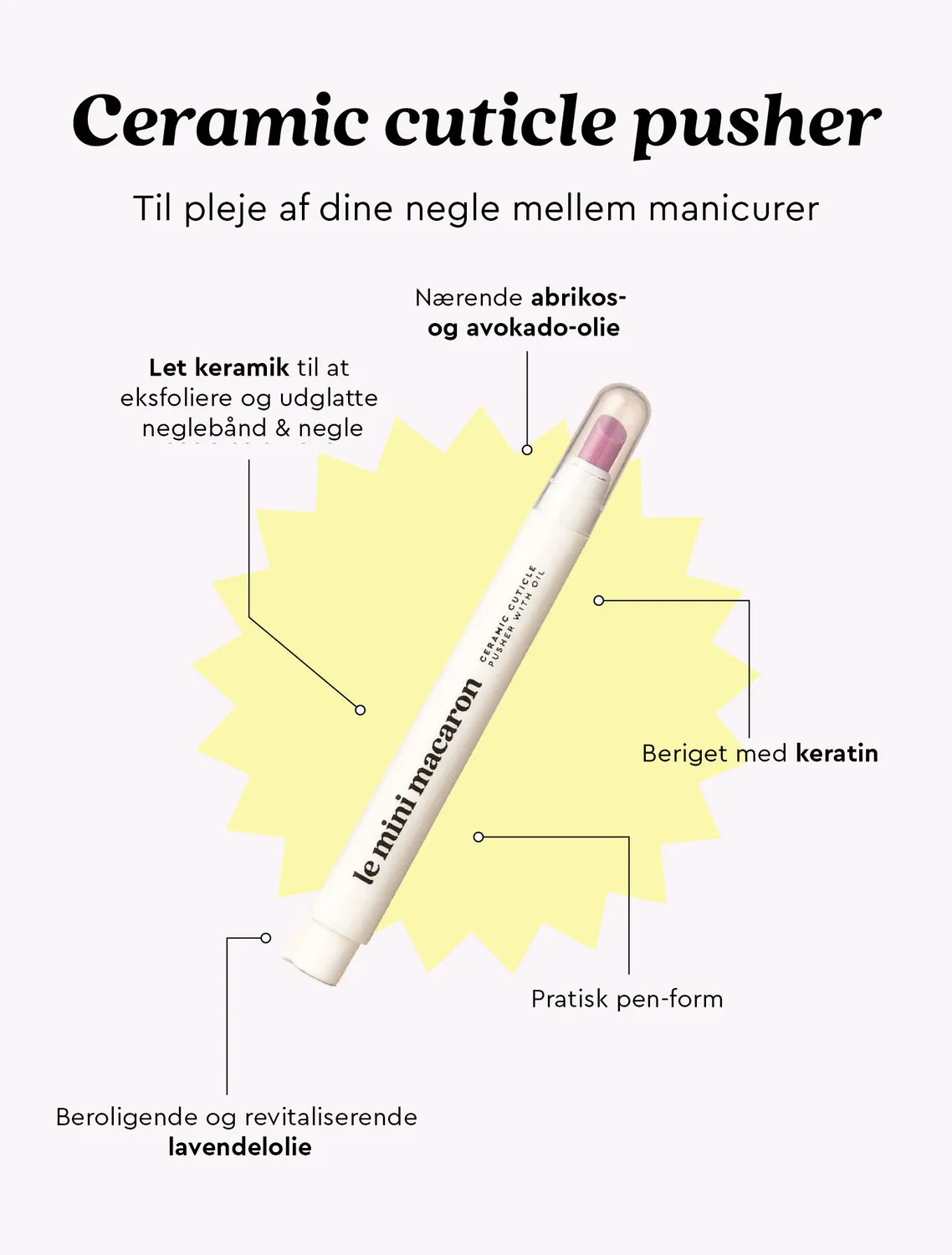 Le Mini Macaron Ceramice neglebåndspenn 1,5 ml olje