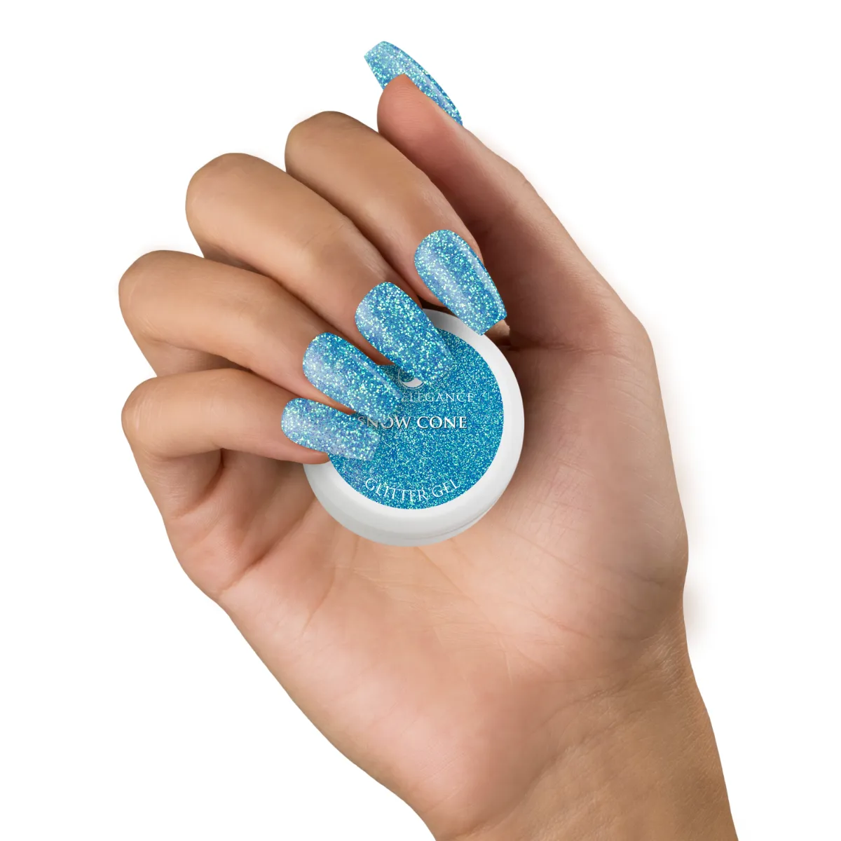 Light Elegance Snow Cone glittergel 10 ml blå dekkende