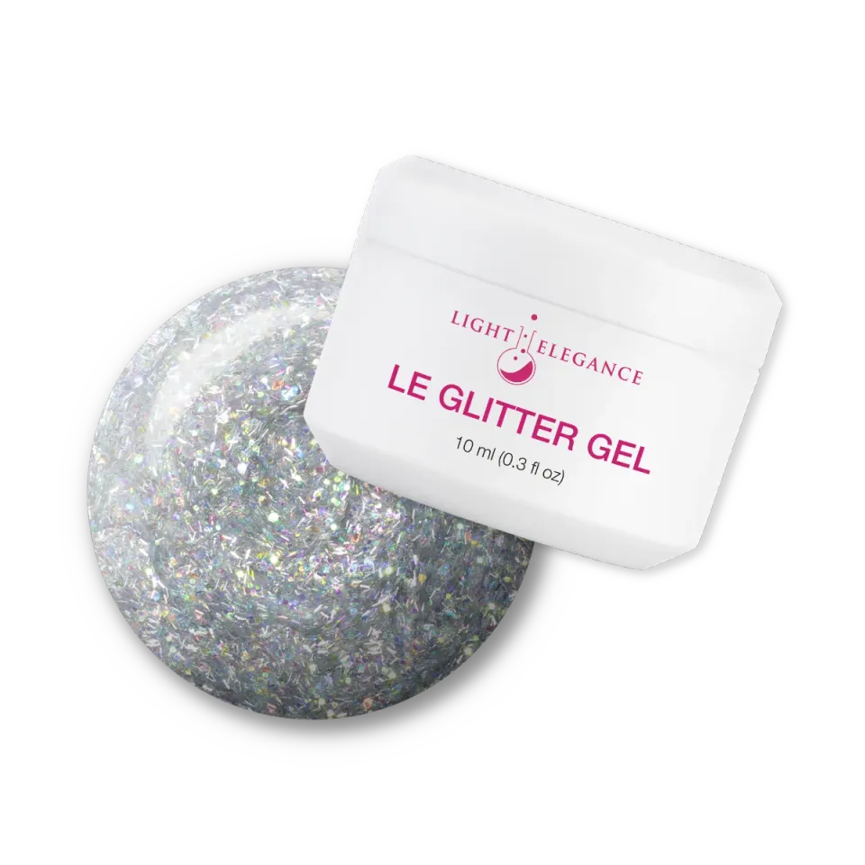 Light Elegance Rolling in Glitter glittergele 10 ml sølv
